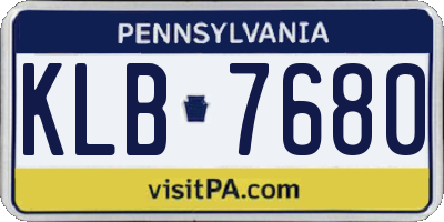 PA license plate KLB7680
