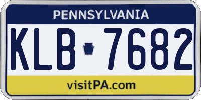 PA license plate KLB7682