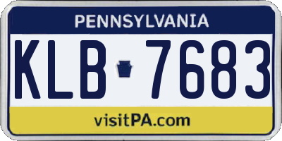 PA license plate KLB7683