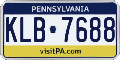 PA license plate KLB7688