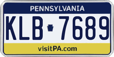 PA license plate KLB7689