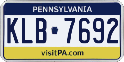 PA license plate KLB7692