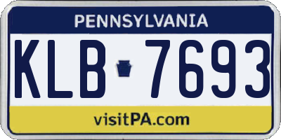 PA license plate KLB7693