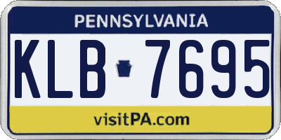 PA license plate KLB7695