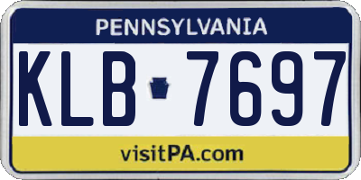 PA license plate KLB7697