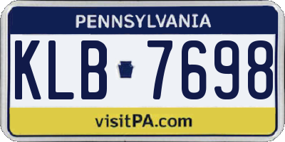 PA license plate KLB7698