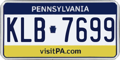 PA license plate KLB7699