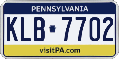 PA license plate KLB7702