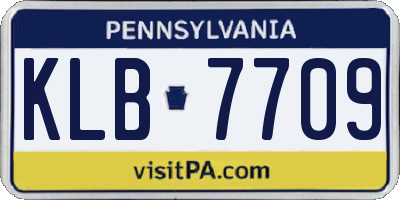 PA license plate KLB7709
