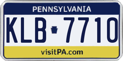 PA license plate KLB7710