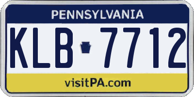 PA license plate KLB7712