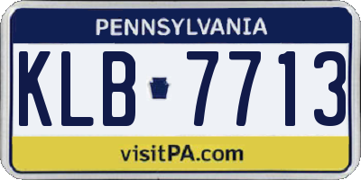 PA license plate KLB7713