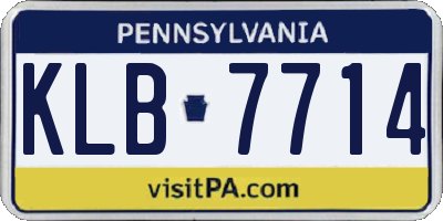 PA license plate KLB7714