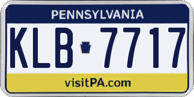 PA license plate KLB7717