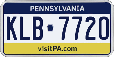 PA license plate KLB7720