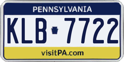 PA license plate KLB7722