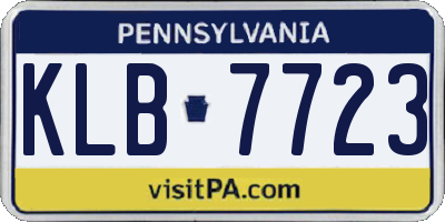 PA license plate KLB7723