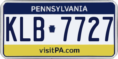 PA license plate KLB7727