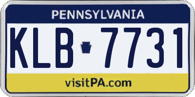 PA license plate KLB7731