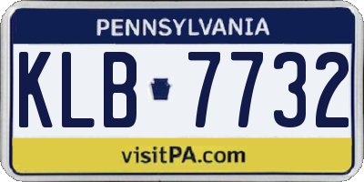 PA license plate KLB7732