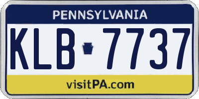 PA license plate KLB7737