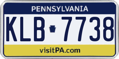 PA license plate KLB7738