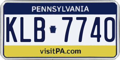 PA license plate KLB7740