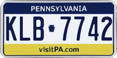 PA license plate KLB7742
