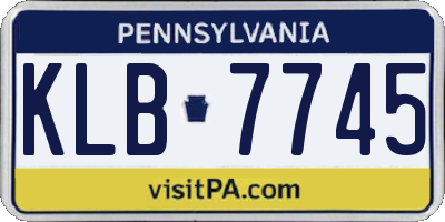 PA license plate KLB7745