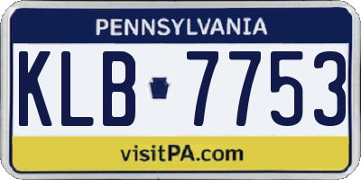 PA license plate KLB7753