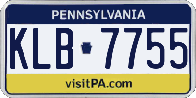 PA license plate KLB7755