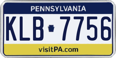 PA license plate KLB7756