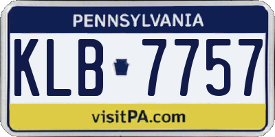 PA license plate KLB7757