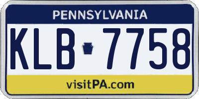 PA license plate KLB7758