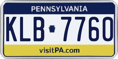 PA license plate KLB7760