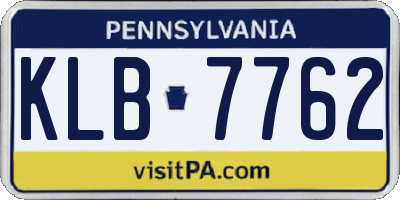 PA license plate KLB7762