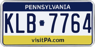 PA license plate KLB7764