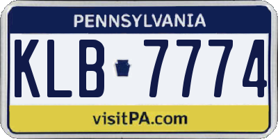 PA license plate KLB7774