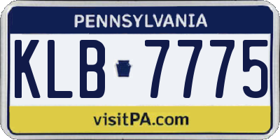 PA license plate KLB7775