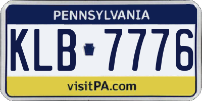 PA license plate KLB7776
