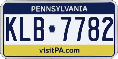 PA license plate KLB7782