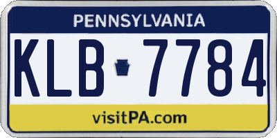 PA license plate KLB7784