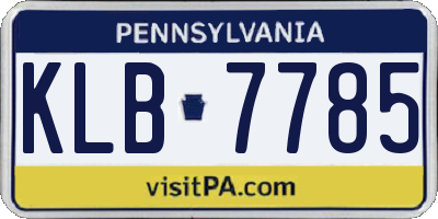 PA license plate KLB7785