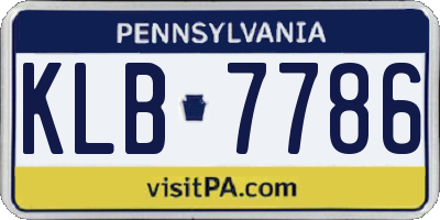 PA license plate KLB7786