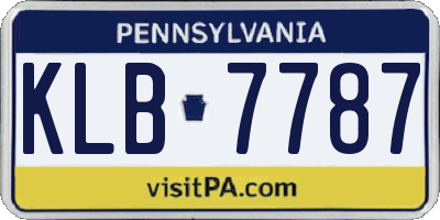 PA license plate KLB7787