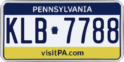 PA license plate KLB7788