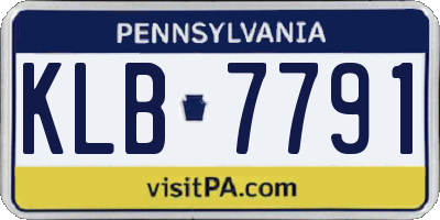PA license plate KLB7791