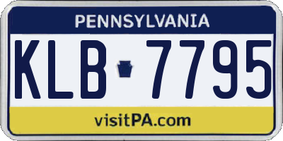 PA license plate KLB7795
