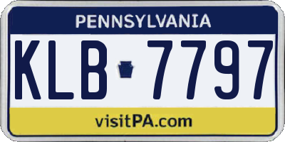 PA license plate KLB7797