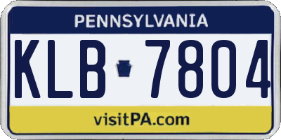 PA license plate KLB7804